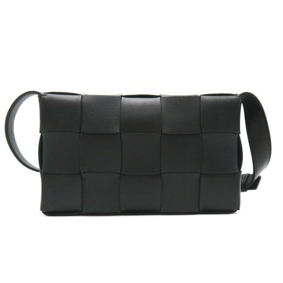 Bottega Veneta Cassette Crossbody Bag Shoulder Bag Leather Black - Picture 2 of 10